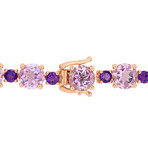 25ct TGW Rose de France and Africa-Amethyst Tennis Bracelet // 7.25 in