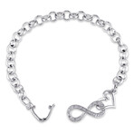 1/10ct TW Diamond Infinity Heart Bracelet // 7.5 in