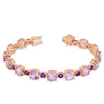 25ct TGW Rose de France and Africa-Amethyst Tennis Bracelet // 7.25 in