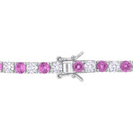 14 1/4ct TGW Created Pink and Created White Sapphire Bracelet // 7.25 in