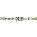 8 1/2ct TGW Peridot and Diamond Bracelet // 7.25 in