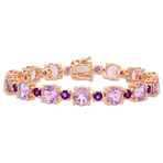 25ct TGW Rose de France and Africa-Amethyst Tennis Bracelet // 7.25 in