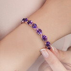 36ct TGW Africa-Amethyst Tennis Bracelet // 7.25 in