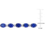 32ct TGW Created Blue and Created White Sapphire Bracelet // 7 in