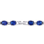 32ct TGW Created Blue and Created White Sapphire Bracelet // 7 in