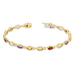 4 1/2ct TGW Multi-Gemstone Tennis Bracelet // 7.25 in