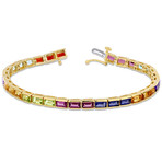 11ct TGW Multi-Gemstone Tennis Bracelet // 7 in