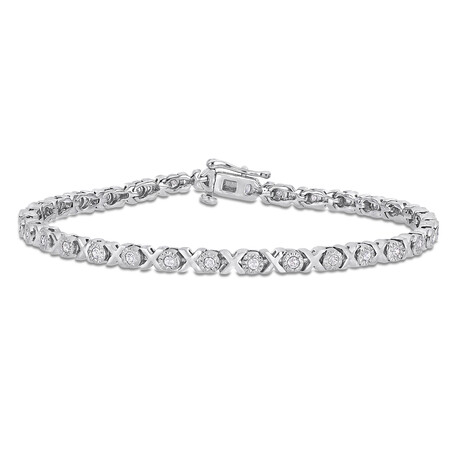 1ct TW Diamond X-Link Tennis Bracelet // 7.5 in