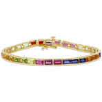 11ct TGW Multi-Gemstone Tennis Bracelet // 7 in