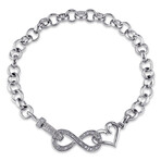 1/10ct TW Diamond Infinity Heart Bracelet // 7.5 in