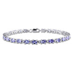 4 2/5ct TGW Tanzanite and White Topaz Bracelet // 7 in