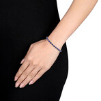 13 1/2ct TGW Created Blue Sapphire Tennis Bracelet // 7.25 in