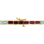 11ct TGW Multi-Gemstone Tennis Bracelet // 7 in