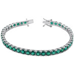 10 1/2ct TGW Created Emerald Tennis Bracelet // 7.25 in