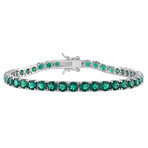 10 1/2ct TGW Created Emerald Tennis Bracelet // 7.25 in