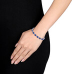 32ct TGW Created Blue and Created White Sapphire Bracelet // 7 in