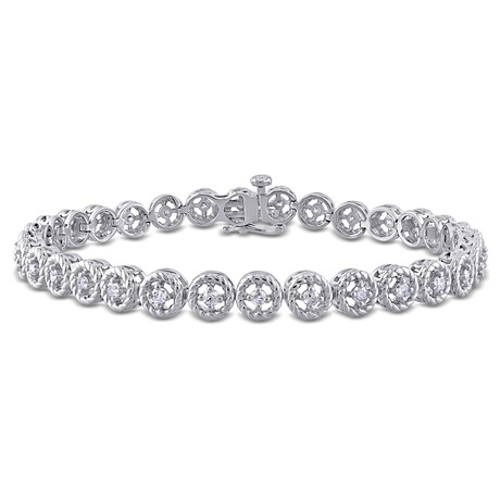 1ct TW Diamond Tennis Link Bracelet // 7 in