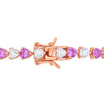 12ct TGW Created Pink and Created White Sapphire Bracelet // 7.5 in