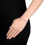 12ct TGW Created Pink and Created White Sapphire Bracelet // 7.5 in