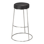 Wyatt Leather Bar Stool // Charcoal