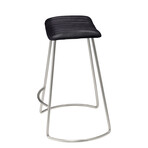 Lorenzo Leather Counter Stool // Grey