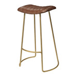 Lorenzo Leather Bar Stool // Brown