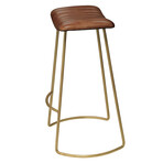 Lorenzo Leather Bar Stool // Brown