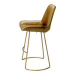 Caleb Leather Counter Stool // Brown