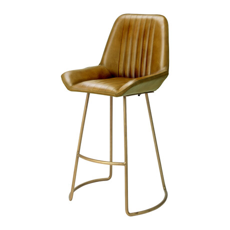 Caleb Leather Counter Stool // Brown