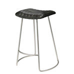 Lorenzo Leather Counter Stool // Grey