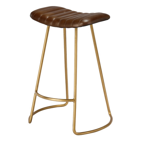 Lorenzo Leather Counter Stool // Brown