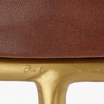 Wyatt Leather Counter Stool // Brown