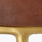 Wyatt Leather Bar Stool // Brown