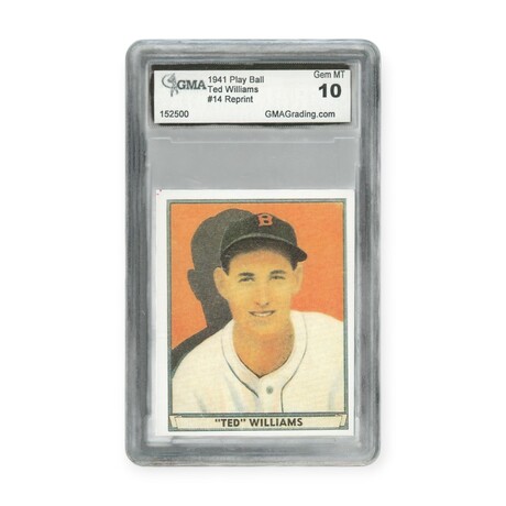 Ted Williams // 1941 Play Ball Reprint // GMA 10 Gem Mint