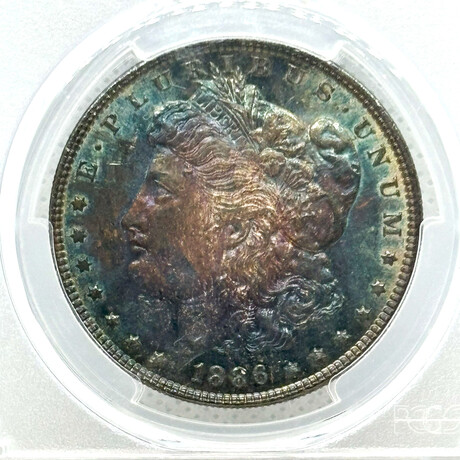 1886 P Morgan Dollar PCGS MS 63 Proof Like Iridium # 471