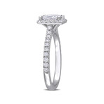 1 1/2ct TW Princess and Round-Cut Lab-Grown Diamond Halo Engagement Ring // 14k White Gold (7)