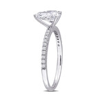 1 1/6ct TW Pear-Shaped and Round-Cut Lab-Grown Diamond Solitaire Engagement Ring // 14k White Gold (7)