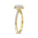 1ct TW Oval and Round-Cut Lab-Grown Diamond Halo Engagement Ring // 14k Yellow Gold (7)