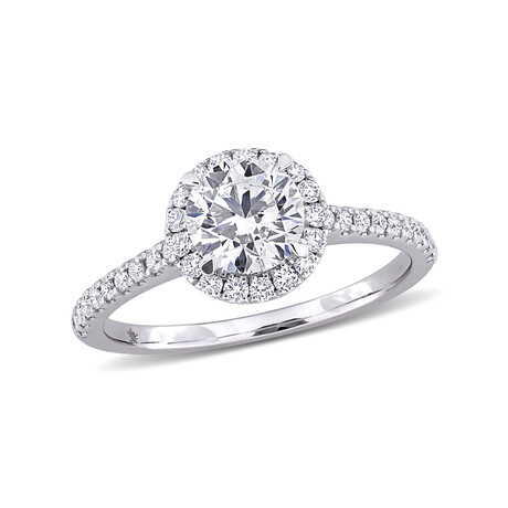 1 1/3ct TW Lab-Grown Diamond Halo Engagement Ring // 14k White Gold (5)