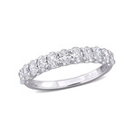 1ct TW Oval Lab-Grown Diamond Semi-Eternity Anniversary Band // 14k White Gold (7)