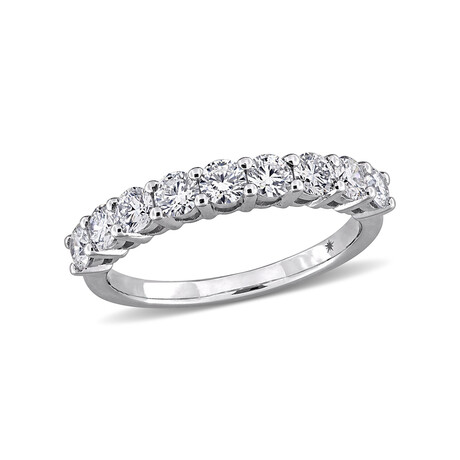 1ct TW Lab-Grown Diamond Semi-Eternity Anniversary Band // 10k White Gold (5)