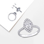 1ct TW Marquise and Round-Cut Lab-Grown Diamond Halo Engagement Ring // 14k White Gold (7)