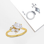 1 1/3ct TW Oval and Round-Cut Lab-Grown Diamond Cluster Engagement Ring // 14k Yellow Gold (8)