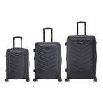 U.S. Army FOX PRO 3-piece Luggage Set 20"/24"/28" Expandable Suitcases with TSA Lock // Black