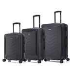 U.S. Army FOX PRO 3-piece Luggage Set 20"/24"/28" Expandable Suitcases with TSA Lock // Black