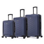 U.S. Army FOX PRO 3-piece Luggage Set 20"/24"/28" Expandable Suitcases with TSA Lock // Navy Blue