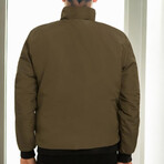 Mock Neck Lightweigh Jacket // Khaki (S)