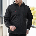 Hooded Lined Lightweight Jacket // Black (S)