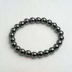 Genuine Hematite 8mm Beaded Stretch Bracelet