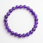 Genuine Amethyst 6mm Beaded Stretch Bracelet